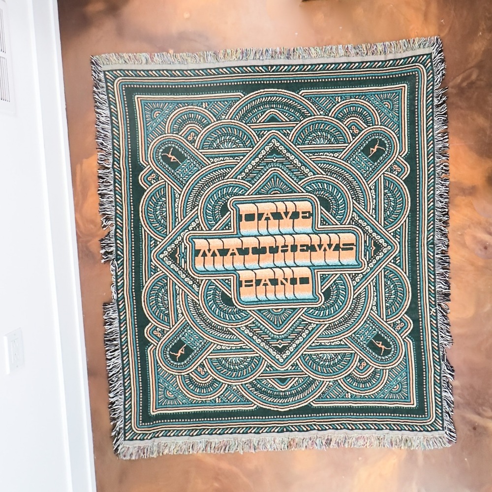 Dave Matthews Band Woven Tapestry Throw Blanket Cotton‎ Made in USA